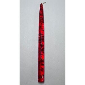 VTG Lucite Candle Red‎ with Foil Flecks 1960s Mid-century MCM Decor